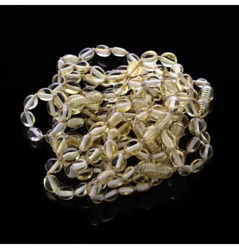 10 Lemon BEANS Baltic amber teething bracelets 15cm