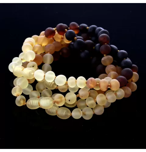 5 Raw Rainbow BAROQUE Baltic amber adult bracelets 18cm