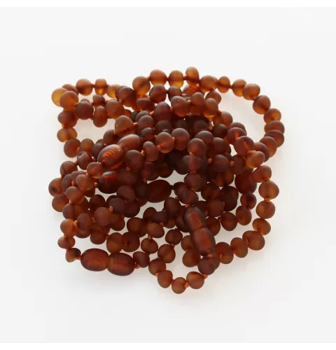 10 Raw Cognac BAROQUE Baltic amber teething bracelets 13cm