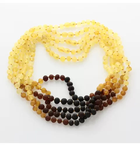 5 Raw Rainbow BAROQUE Baltic amber adult necklaces 46cm