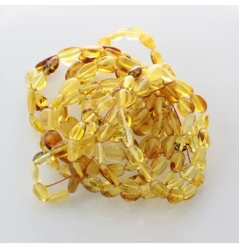 10 Mix BEANS Baltic amber adult stretch bracelets 19cm