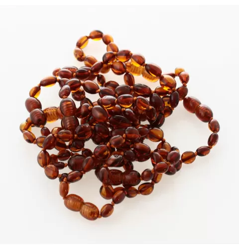 10 Cognac BEANS Baltic amber teething Baby bracelets 14cm