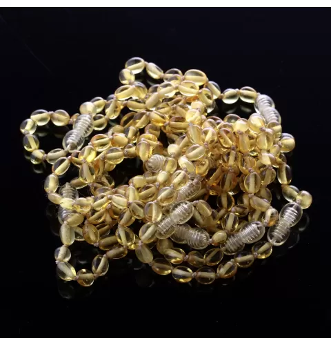 10 Lemon BEANS Baltic amber adult bracelets 19cm