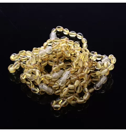 10 Lemon BEANS Baltic amber adult bracelets 19cm