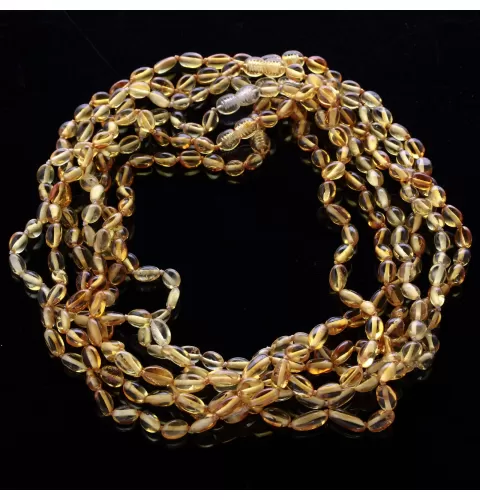 6 Honey BEANS Baltic amber adult wholesale necklaces 46cm