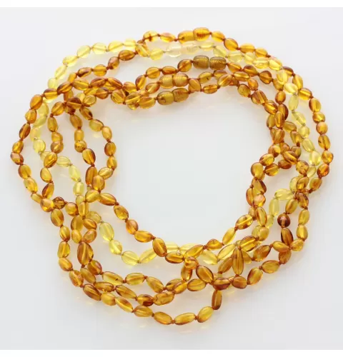 5 Honey BEANS Baltic amber adult wholesale necklaces 46cm