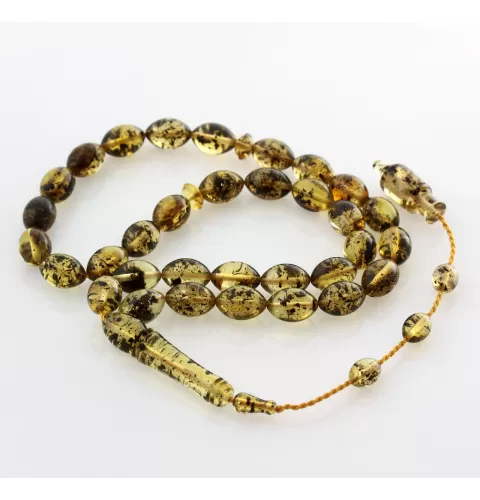 Islamic 33 Prayer OLIVE Baltic amber beads
