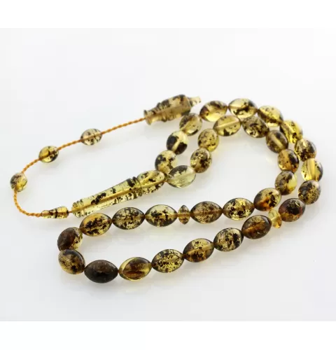 Islamic 33 Prayer OLIVE Baltic amber beads