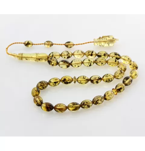 Islamic 33 Prayer OLIVE Baltic amber beads