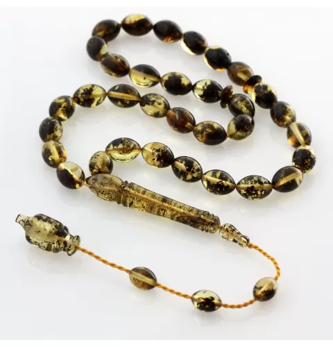 Islamic 33 Prayer OLIVE Baltic amber beads