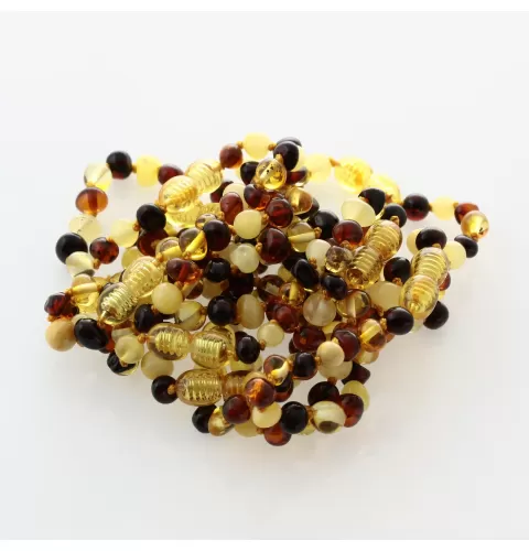 10 Big Multi BAROQUE Baltic amber teething bracelets 14cm