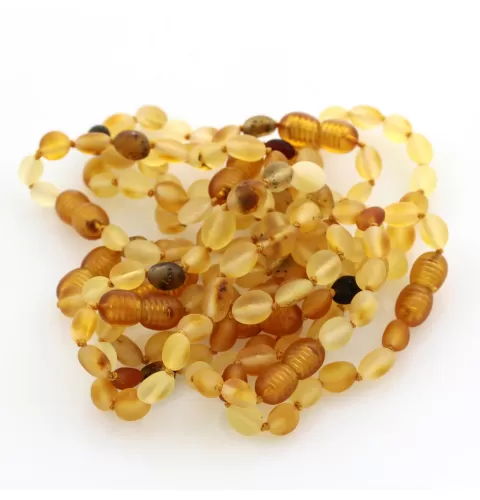 10 Raw Mix BEANS Baltic amber teething bracelets 14cm