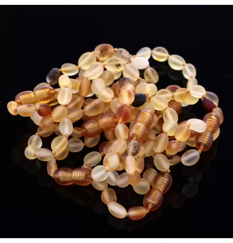 10 Raw Mix BEANS Baltic amber teething bracelets 14cm