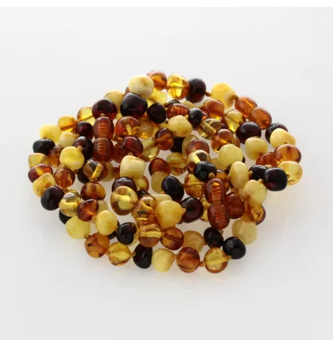 5 Multi BAROQUE Baltic amber adult bracelets 19cm