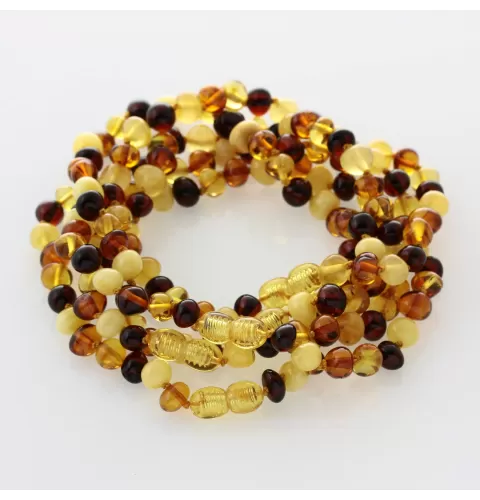 5 Multi Baltic Amber Anklets 25cm