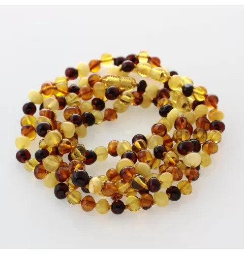 5 Multi Baltic Amber Anklets 25cm