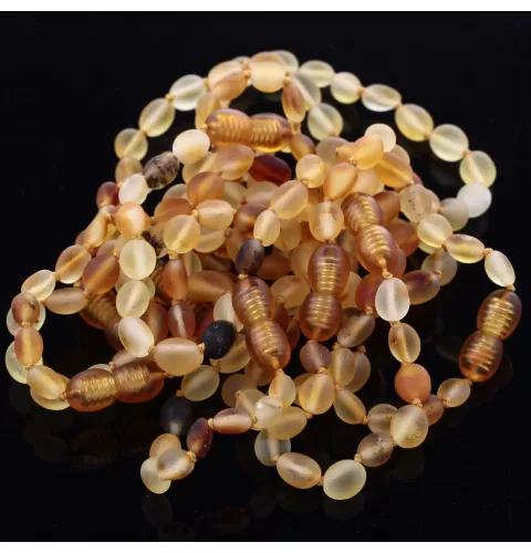 10 Raw Mix BEANS Baltic amber teething bracelets 16cm