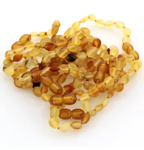 10 Raw Mix BEANS Baltic amber teething bracelets 16cm