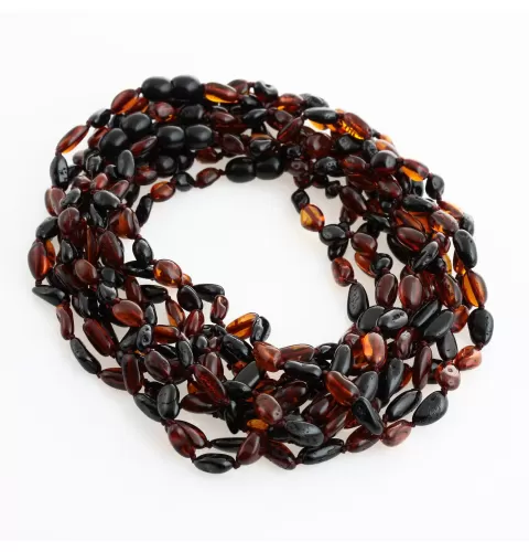 10 Multi BEANS Baby teething Baltic amber necklaces 33cm