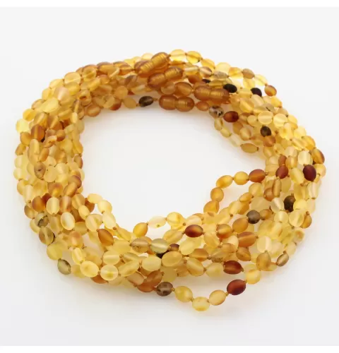 10 Raw MIX BEANS Baby Baltic amber teething necklaces 38cm