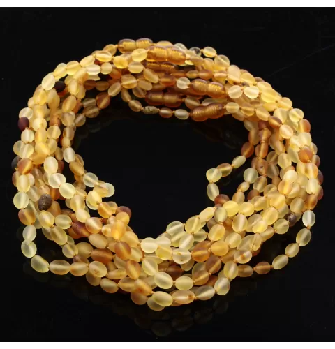 10 Raw MIX BEANS Baby Baltic amber teething necklaces 38cm