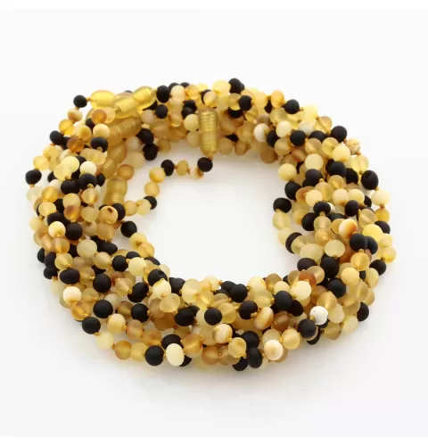 10 Raw Multi BAROQUE teething Baltic amber necklaces 33cm