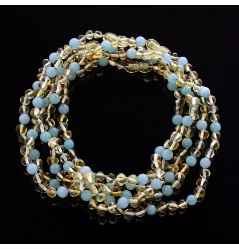 5 Lemon Gems Baltic Amber teething necklaces 33cm