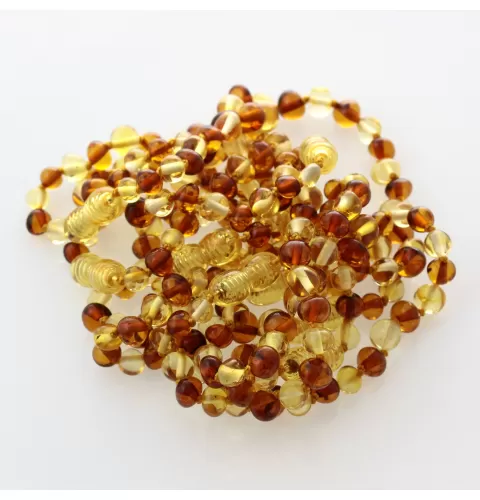 10 Multi BAROQUE Baltic amber teething bracelets 14cm