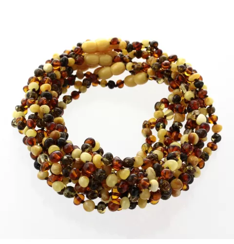 10 Mix BAROQUE teething Baltic amber necklaces 33cm