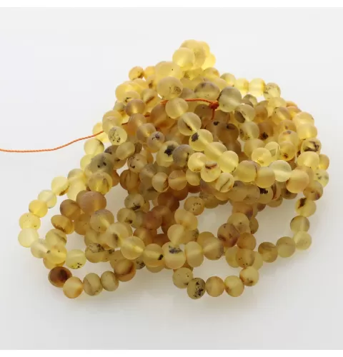10 Raw Green Stretch BAROQUE Baltic amber adult bracelets 19cm