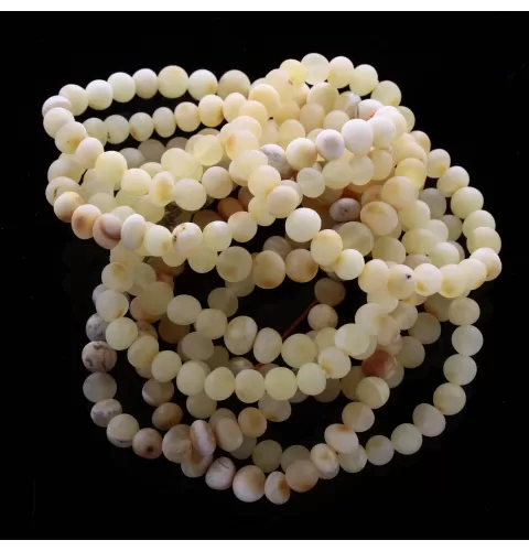 10 Raw Milk BAROQUE Baltic amber adult stretch bracelets 19cm