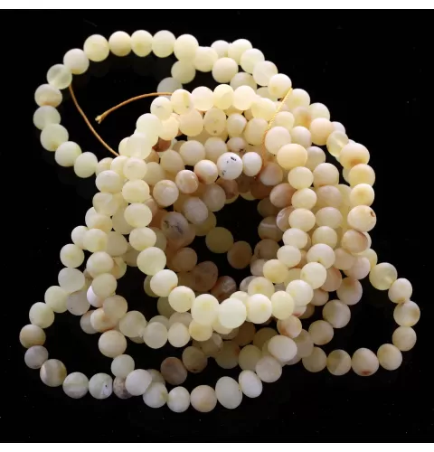 10 Raw Milk BAROQUE Baltic amber adult stretch bracelets 19cm