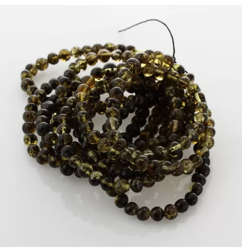 10 Dark Stretch BAROQUE Baltic amber adult bracelets 19cm