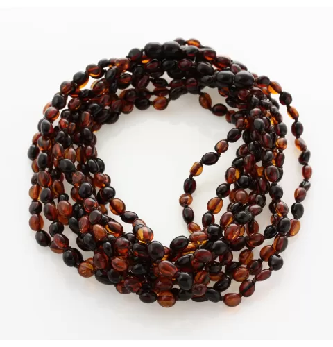 10 Multi BEANS Baby teething Baltic amber necklaces 33cm