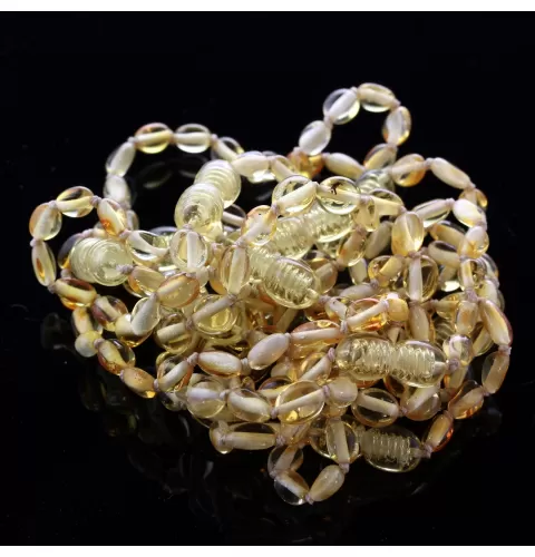10 Lemon BEANS Baltic amber teething Baby bracelets 14cm