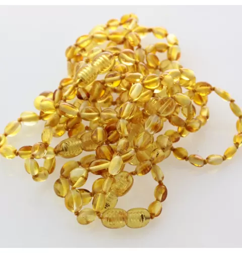 10 Honey BEANS Baltic amber teething Baby bracelets 14cm