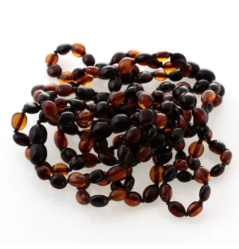 10 Multi BEANS Baltic amber teething Baby bracelets 14cm
