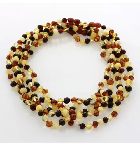 5 Multi BAROQUE Baltic amber adult necklaces 46cm