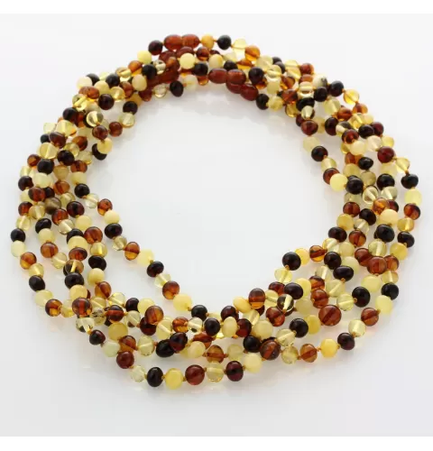 5 Multi BAROQUE Baltic amber adult necklaces 48cm