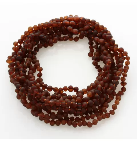 10 Raw Cognac BAROQUE teething Baltic amber necklaces 38cm