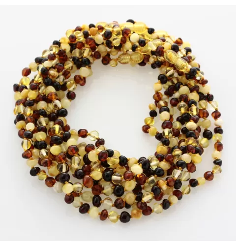 10 Multi BAROQUE teething Baltic amber necklaces 35cm