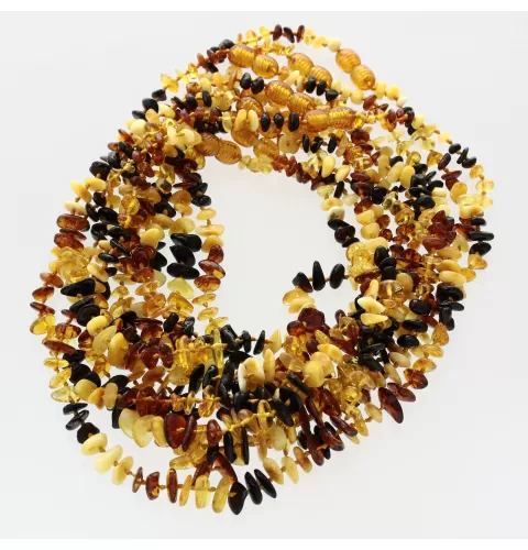 10 Rainbow CHIPS Baltic amber teething Baby necklaces 32cm