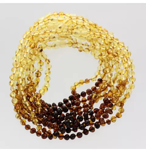 10 Rainbow BAROQUE Baltic amber teething necklaces 33cm