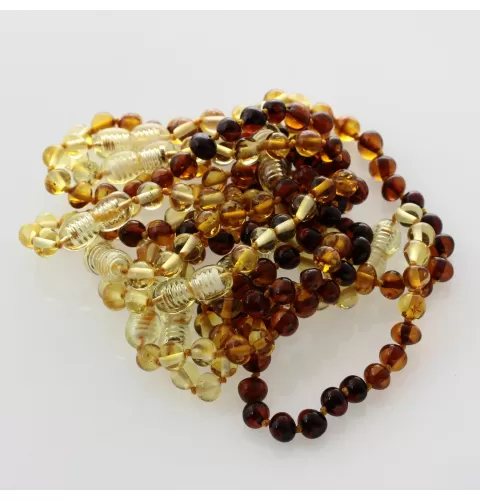 10 Rainbow BAROQUE Baltic amber teething bracelets 14cm