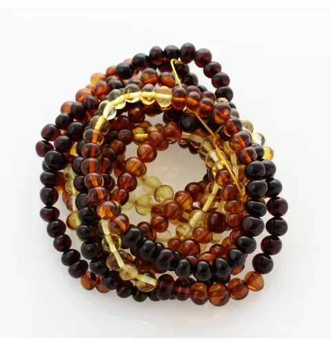 10 Rainbow BAROQUE Baltic amber stretch bracelets 19cm