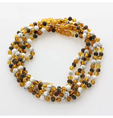 5 Lemon Gems Baltic Amber teething necklaces 33cm