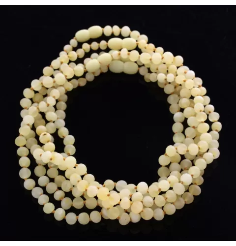 5 Big Raw Milk BAROQUE teething Baltic amber necklaces 33cm