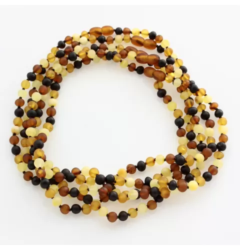 5 Big Raw Multi BAROQUE children Baltic amber necklaces 40cm