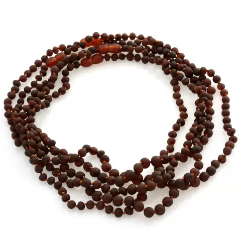 5 Small Raw Cognac BAROQUE beads Baltic amber adult necklaces 45cm