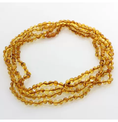 4 Honey BAROQUE beads Baltic amber adult necklaces 50cm